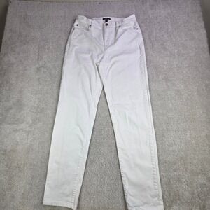 EILEEN FISHER White Organic Cotton Stretch Straight Leg Jeans Womens Size 6